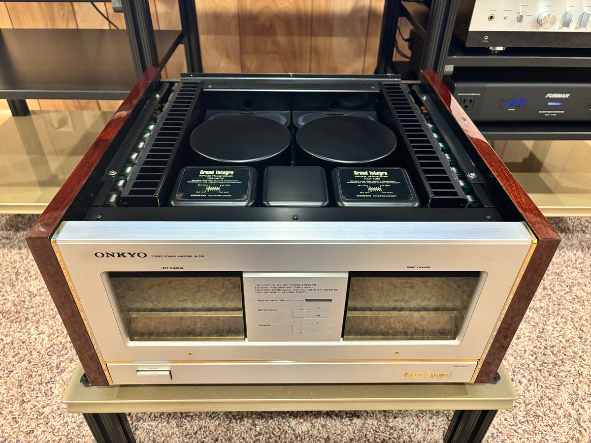 Onkyo M-510 Power Amplifier with a fresh restoration: Ultra rare, ultra heavy, and ultra beautiful