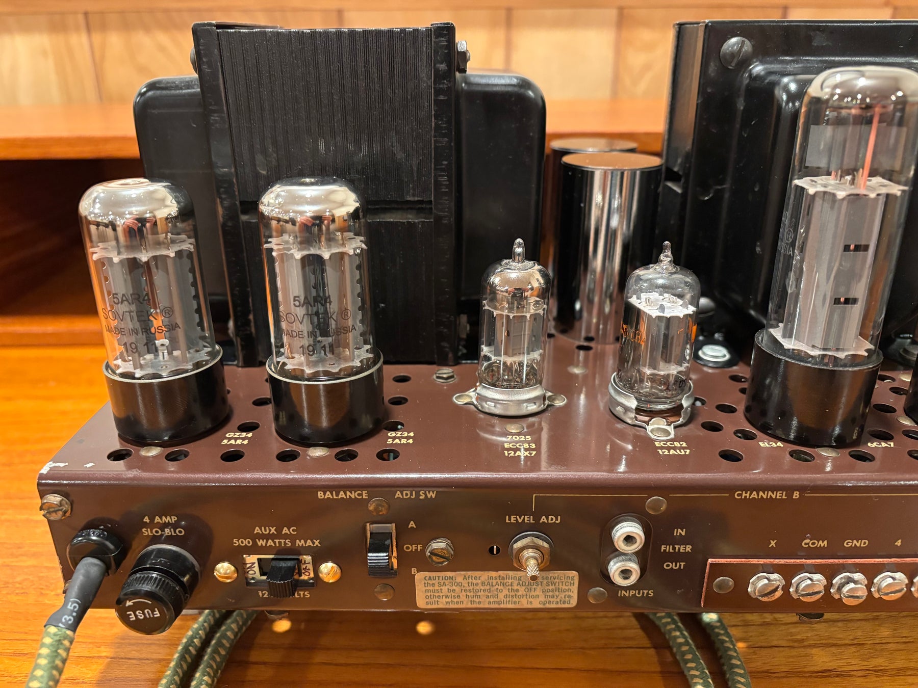 Fisher SA-300 Tube Amplifier.  Recent restoration with high-end components.