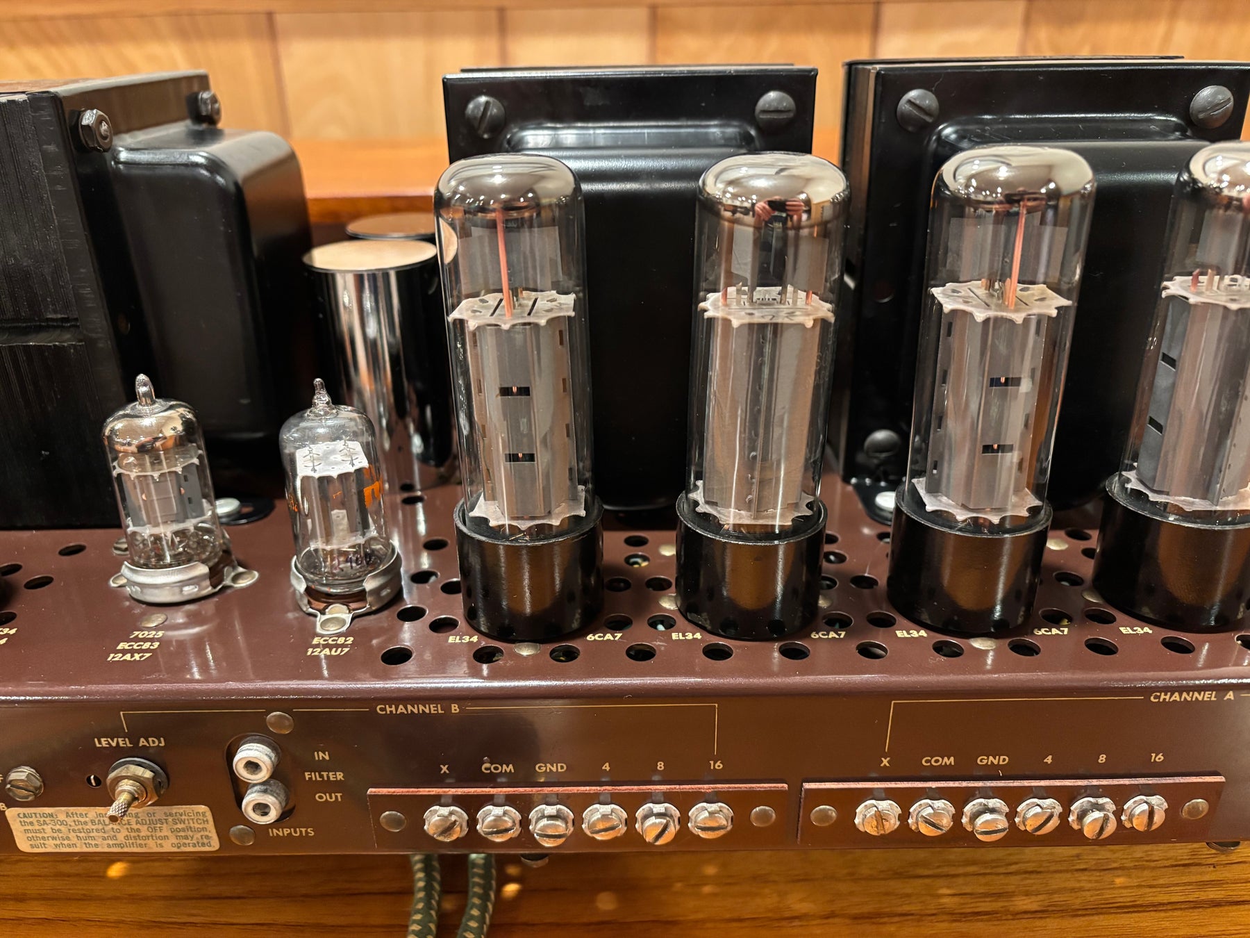 Fisher SA-300 Tube Amplifier.  Recent restoration with high-end components.